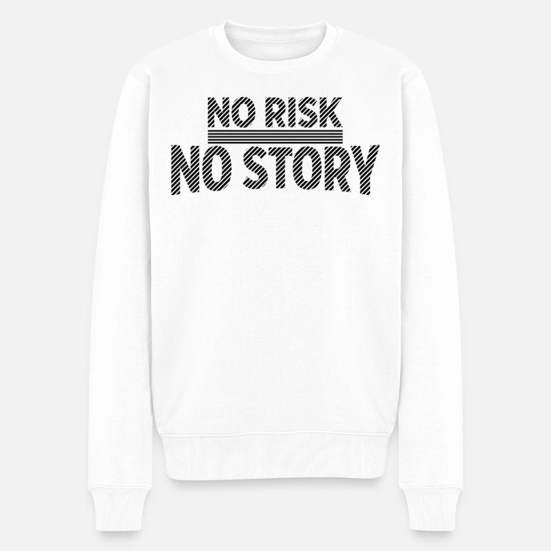 AUCUN RISQUE SANS HISTOIRE Déclaration d’aventure - Pull Premium bio Homme - blanc