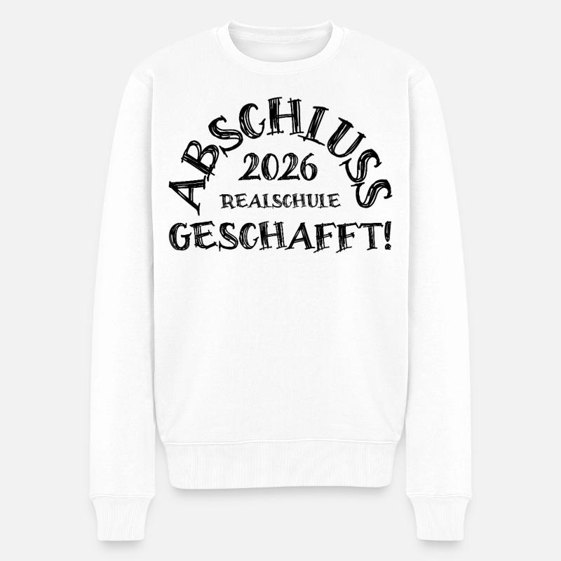Abschluss 2026 Realschule geschafft! - Männer Premium Bio Pullover - Weiß