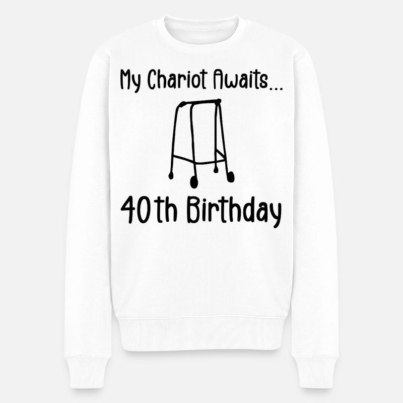 40. Geburtstagsparty Lustige 40-jährige Geburtstagsfeier - Männer Premium Bio Pullover - Weiß