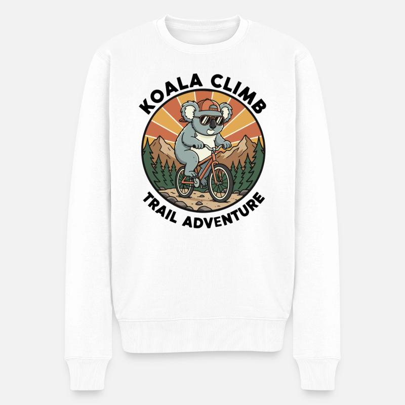 Koala_Climb_Trail_Adventure_VTT - Männer Premium Bio Pullover - Weiß