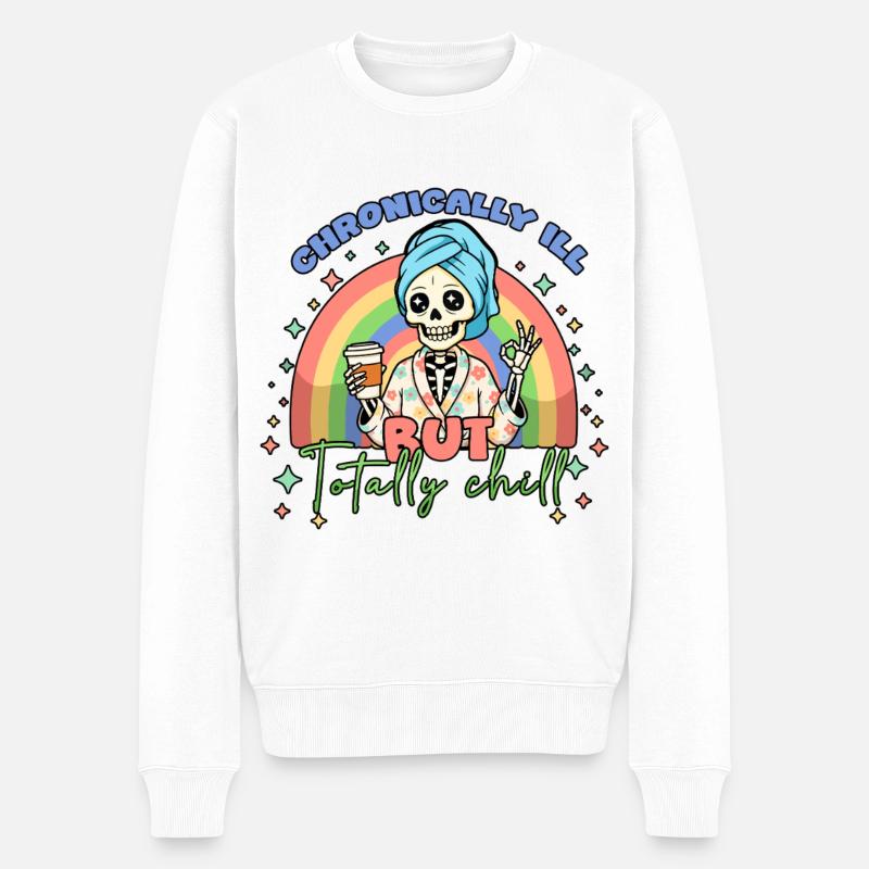 Bewusstsein für chronisch kranke Fibromyalgie - Männer Premium Bio Pullover - Weiß