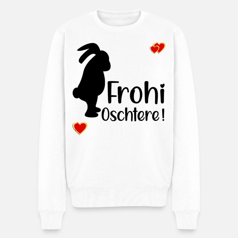 FROHE OSTERN SCHWEIZ - Männer Premium Bio Pullover - Weiß