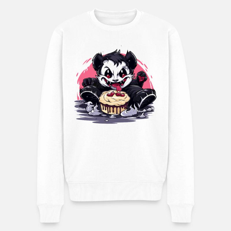Husky Kuchen Chaos - Männer Premium Bio Pullover - Weiß