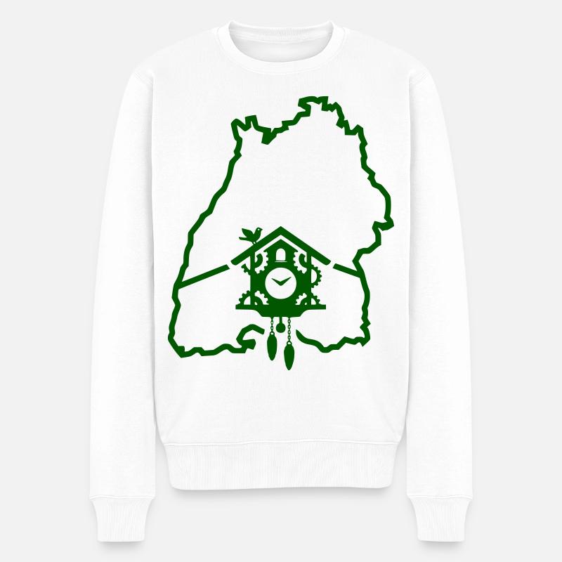 Période de Ländle : Silhouette du Bade-Wurtemberg - Pull Premium bio Homme - blanc