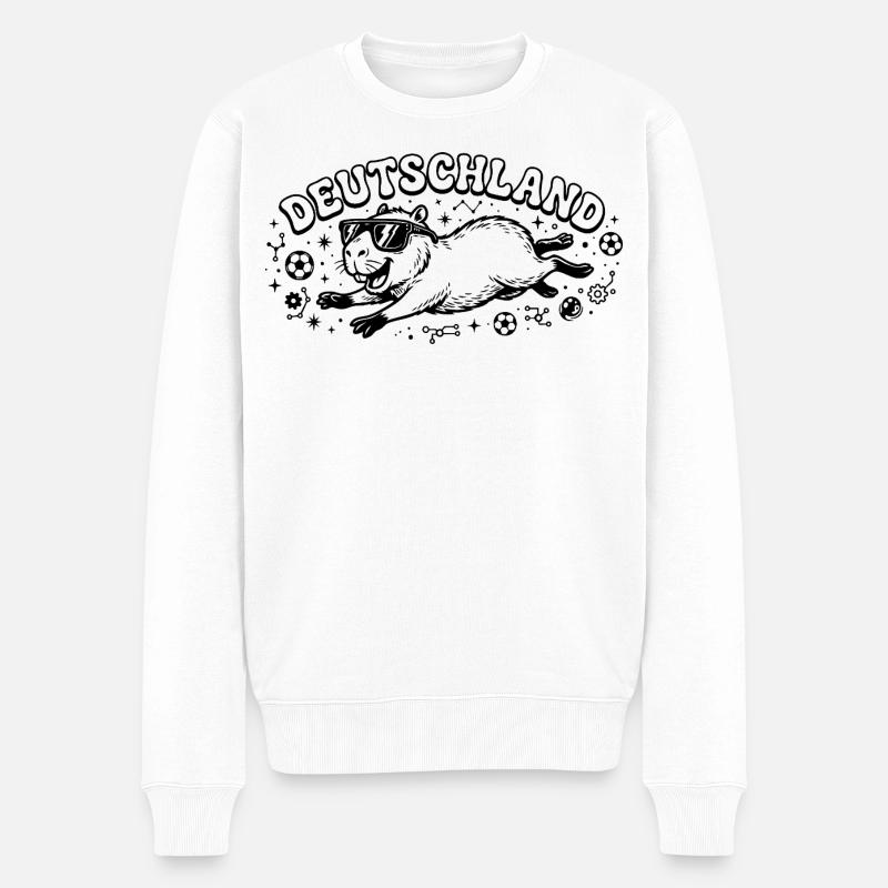 Deutschland Capybara - Männer Premium Bio Pullover - Weiß