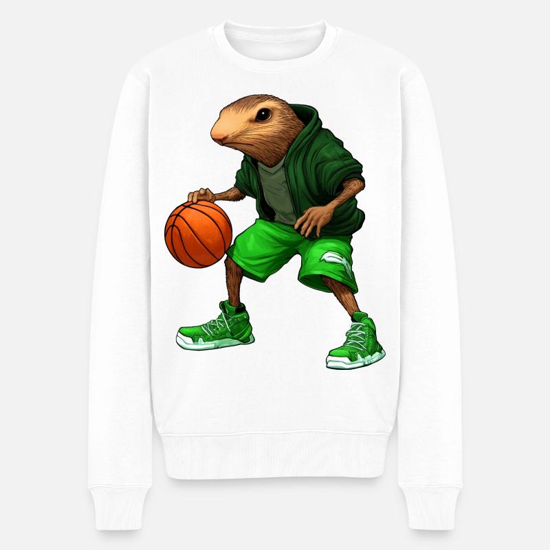 Maulwurf Basketballer - Männer Premium Bio Pullover - Weiß