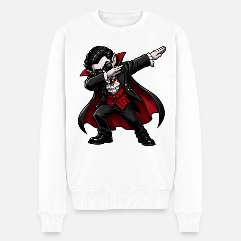 Dabbing Vampir - Männer Premium Bio Pullover - Weiß