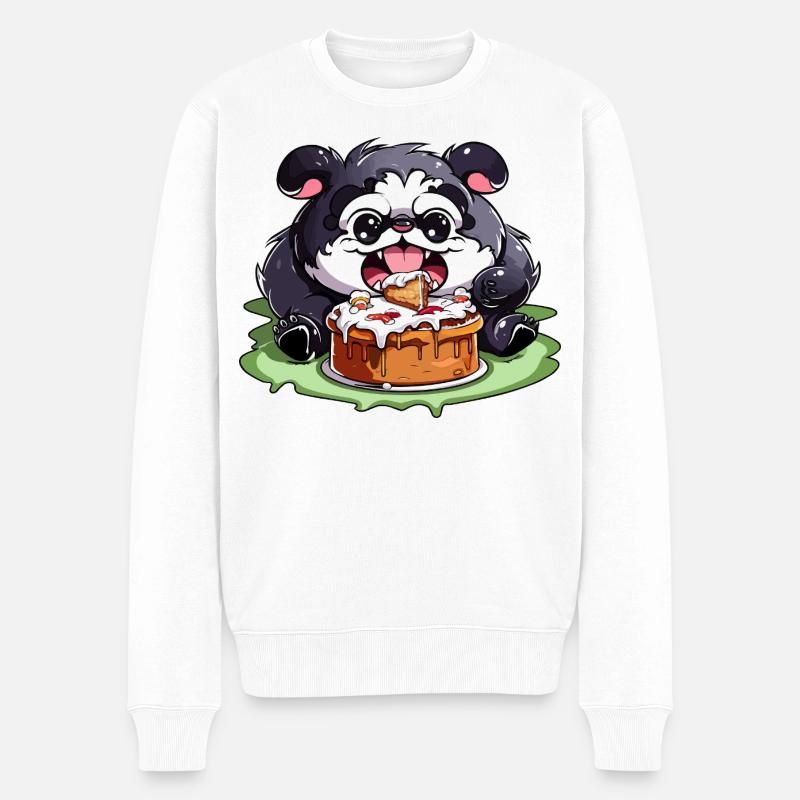 Carlin au gâteau Dessin animé - Pull Premium bio Homme - blanc