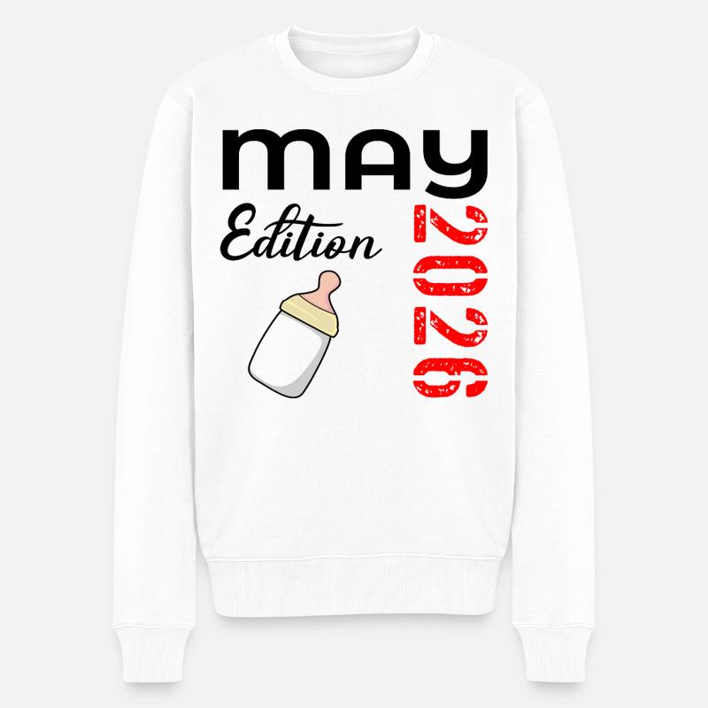 Naissance du bébé en mai 2026 - Pull Premium bio Homme - blanc