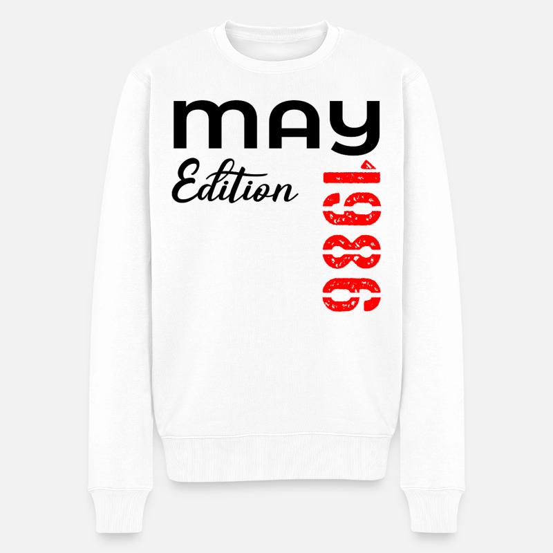 41st Birthday May 1986 - Männer Premium Bio Pullover - Weiß