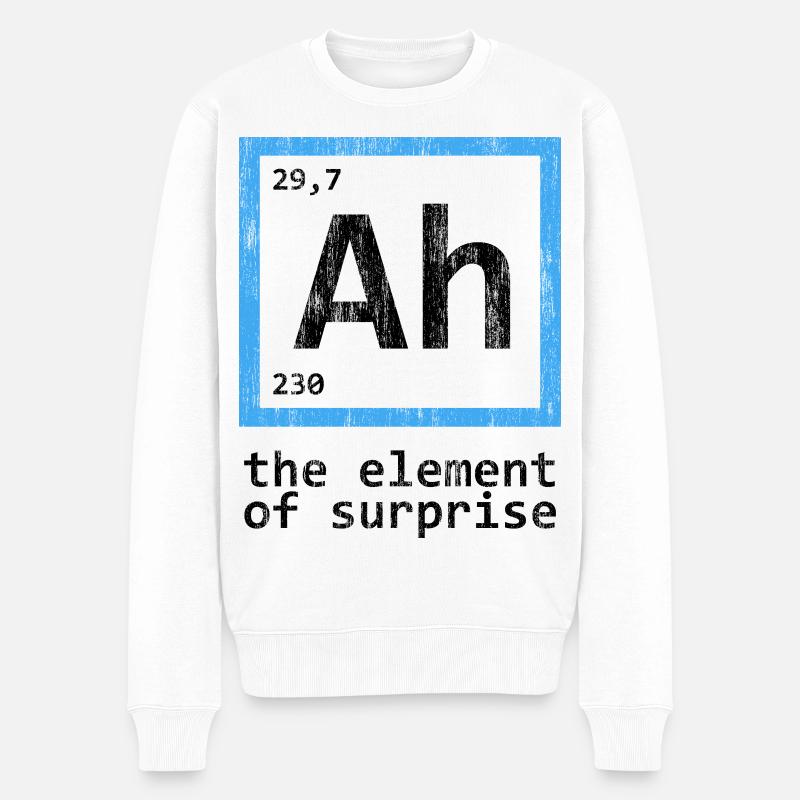 Element der Überraschung Shirt - Männer Premium Bio Pullover - Weiß