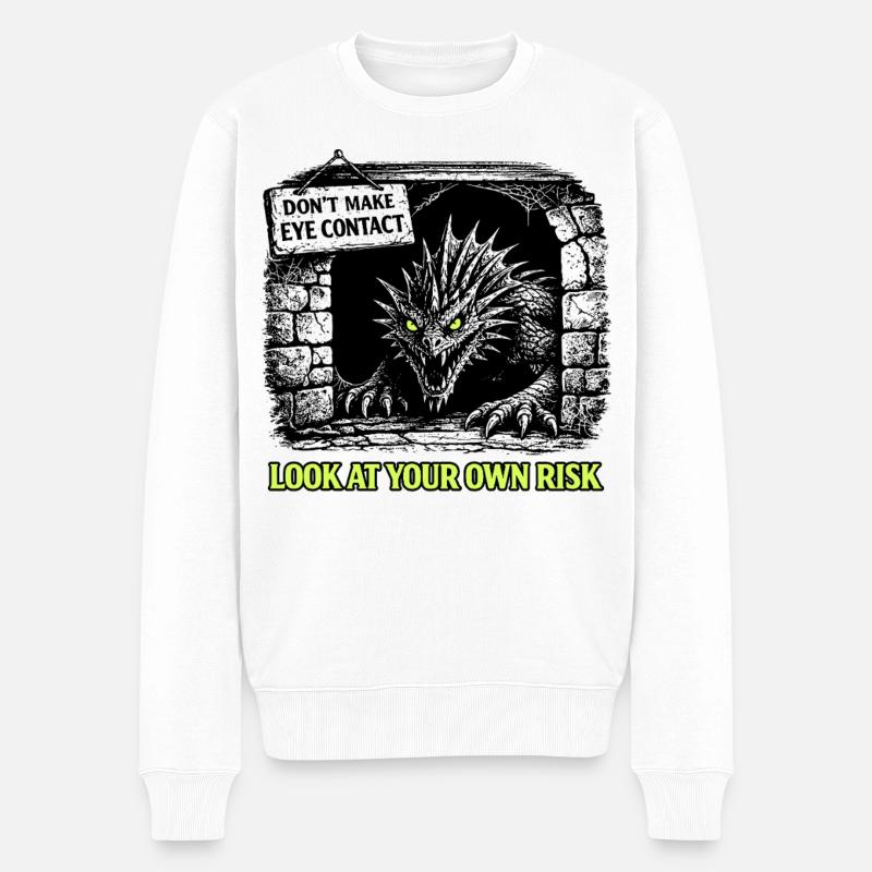 Bazyliszek Polnische Legende Warnung - Männer Premium Bio Pullover - Weiß