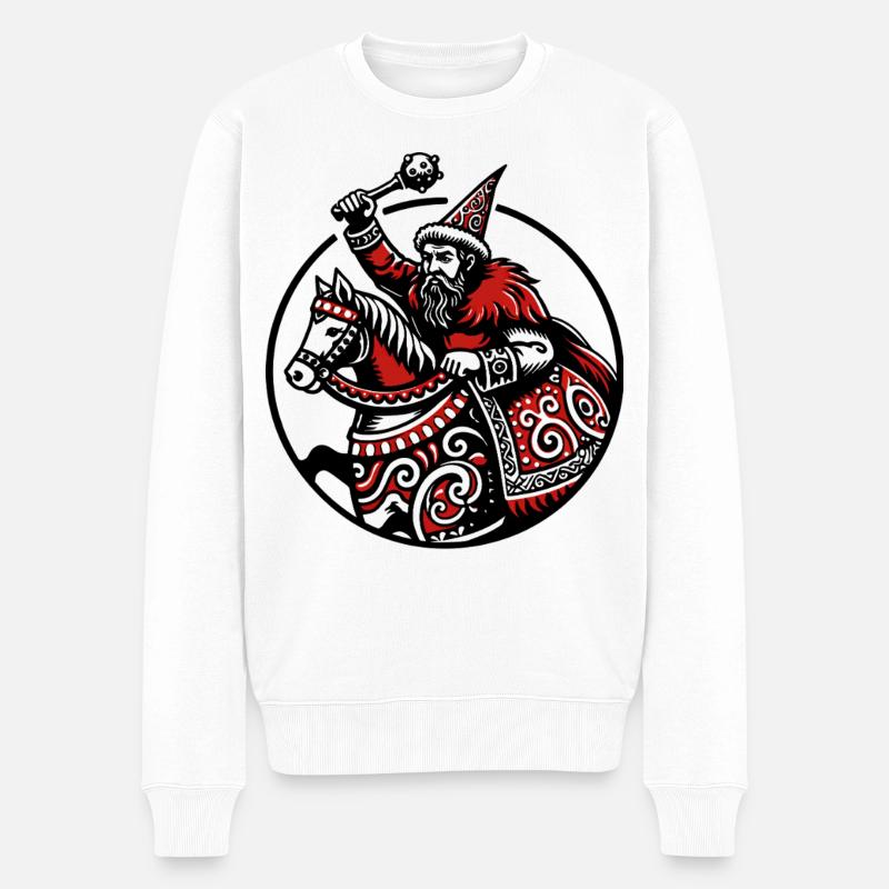 Lajkonik Légende populaire polonaise cavalier - Pull Premium bio Homme - blanc