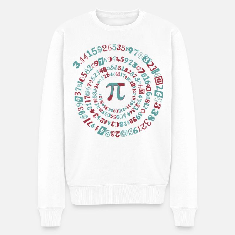 Pi - Mathematik - Männer Premium Bio Pullover - Weiß