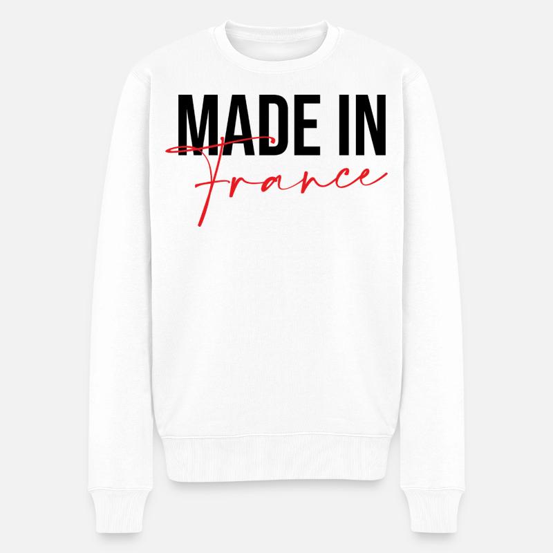 Hergestellt in Frankreich - Männer Premium Bio Pullover - Weiß