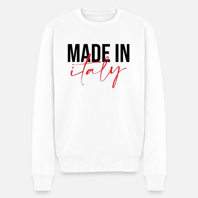 Hergestellt in Italien - Männer Premium Bio Pullover - Weiß