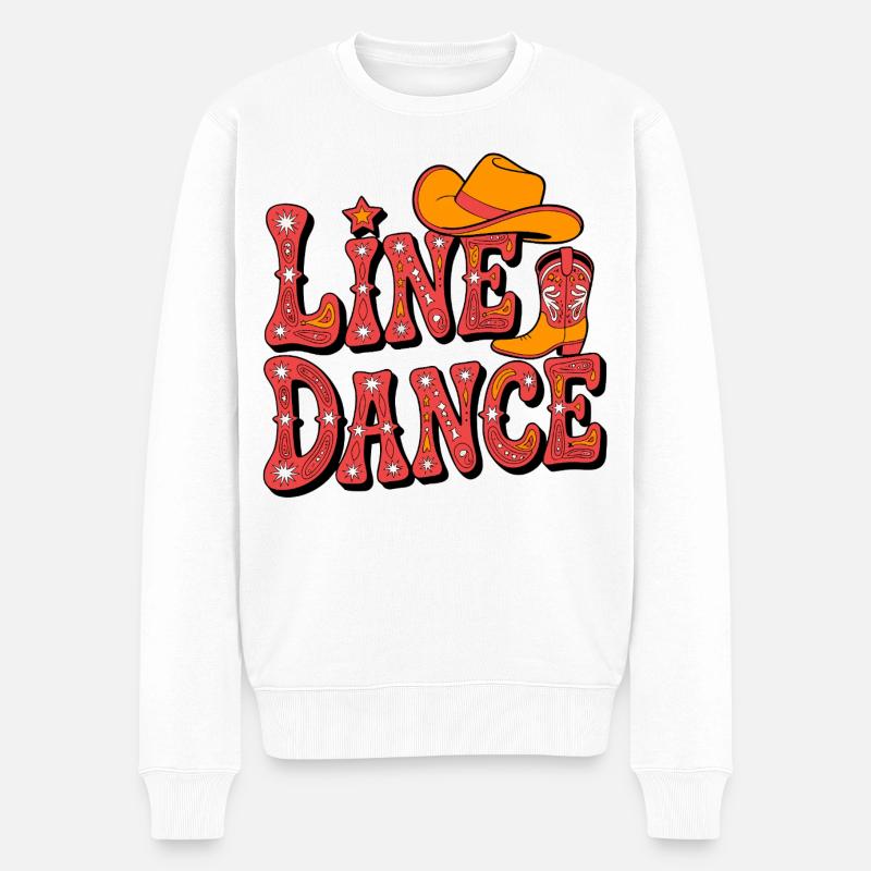 Flair western de danse en ligne - Pull Premium bio Homme - blanc