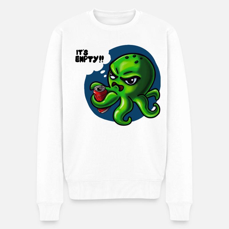 Grumpy Kraken - Männer Premium Bio Pullover - Weiß