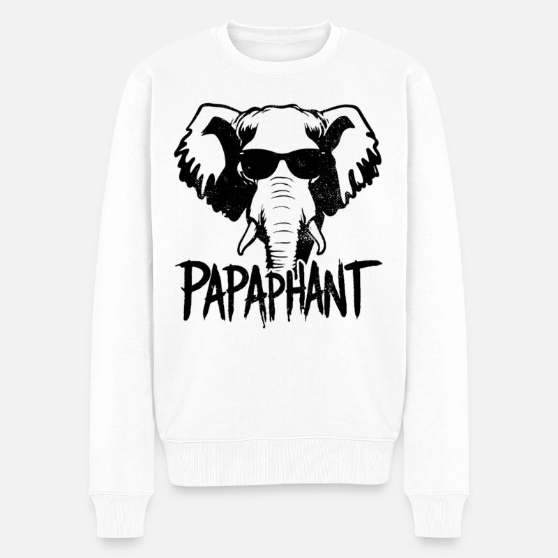 Papaphant - Fête des pères éléphant - Pull Premium bio Homme - blanc