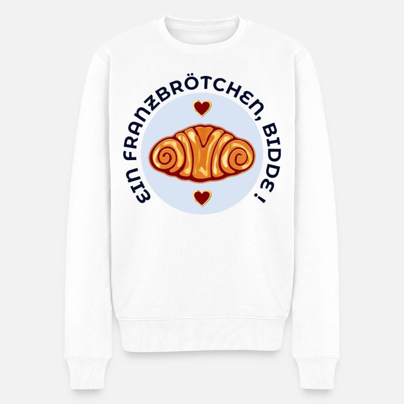 Franzbrötchen Gebäck - Männer Premium Bio Pullover - Weiß