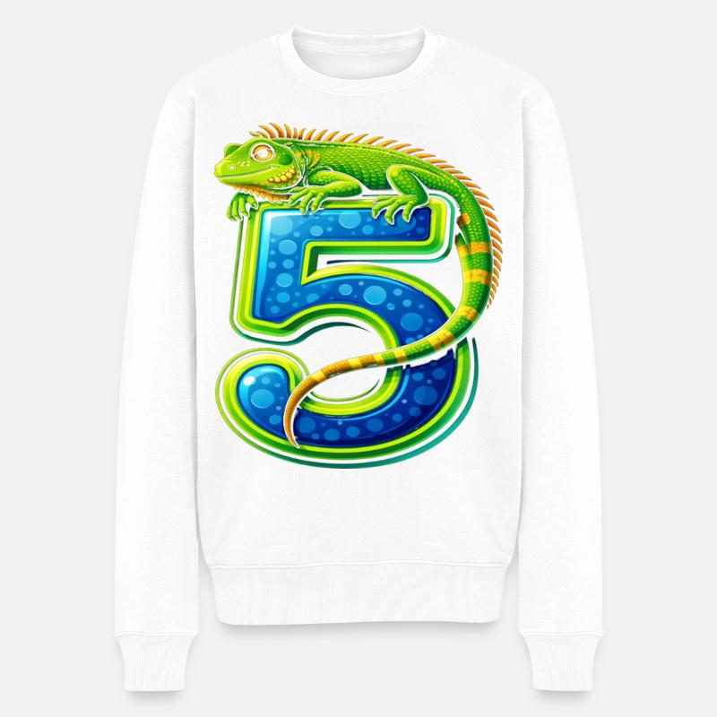 Caméléon Vert 5 ans - Pull Premium bio Homme - blanc