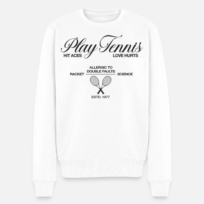 Play Tennis hit aces - Männer Premium Bio Pullover - Weiß