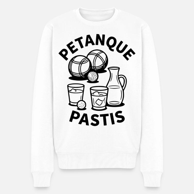 Sport de boule pétanque pastis - Pull Premium bio Homme - blanc