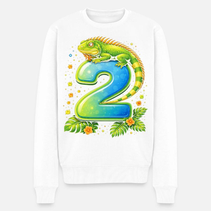 Tropics 2 avec l’iguane - Pull Premium bio Homme - blanc