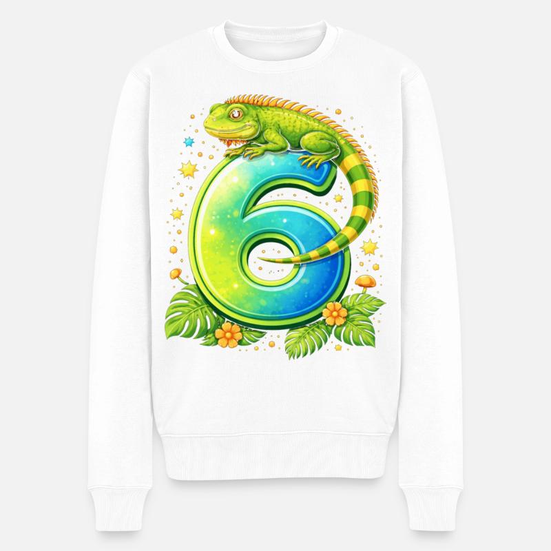 Six Gecko Tropical Glow - Pull Premium bio Homme - blanc