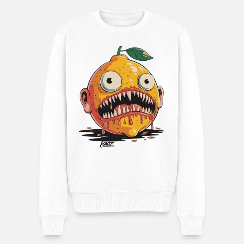 Monstre des Agrumes du Cauchemar - Pull Premium bio Homme - blanc