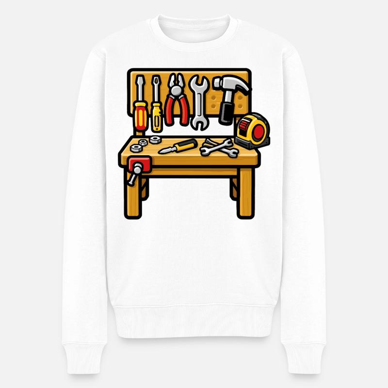 DIY-Werkstatt Werkbank - Männer Premium Bio Pullover - Weiß