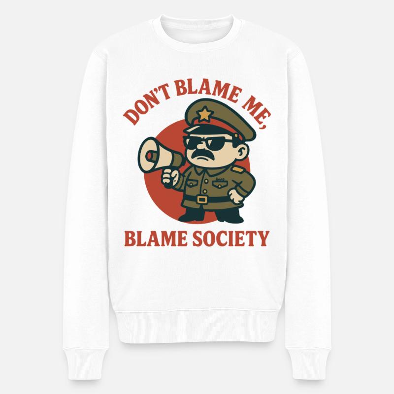 Gib mir nicht die Schuld, Sheriff - Männer Premium Bio Pullover - Weiß