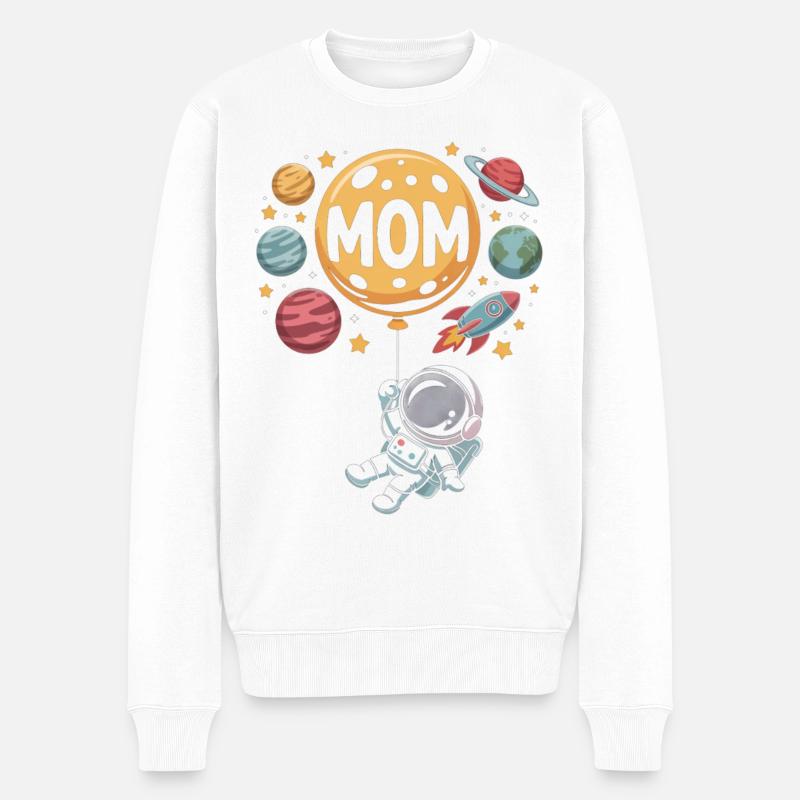 Moon Balloon MOM Aventure Spatiale - Pull Premium bio Homme - blanc
