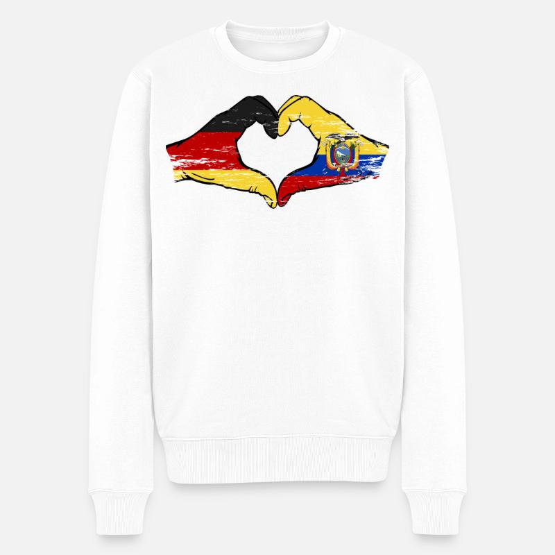 Drapeau allemand de l’Équateur utilisé - Pull Premium bio Homme - blanc