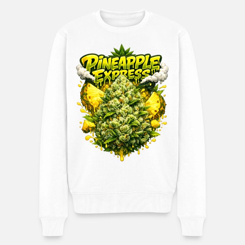 Imprimé Graffiti tropical Pineapple Express - Pull Premium bio Homme - blanc