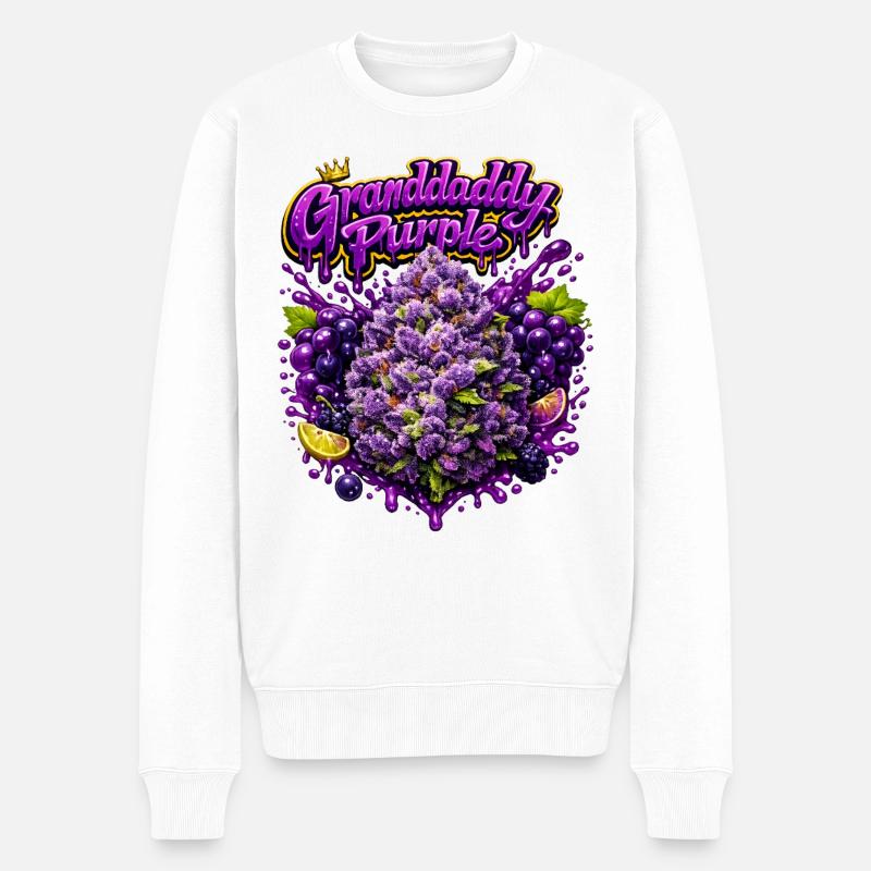 Graffiti violet de grand-père - Pull Premium bio Homme - blanc