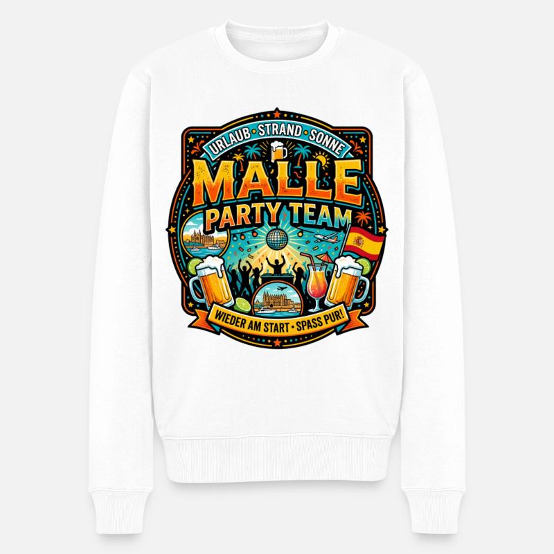 Malle Party Team - Männer Premium Bio Pullover - Weiß