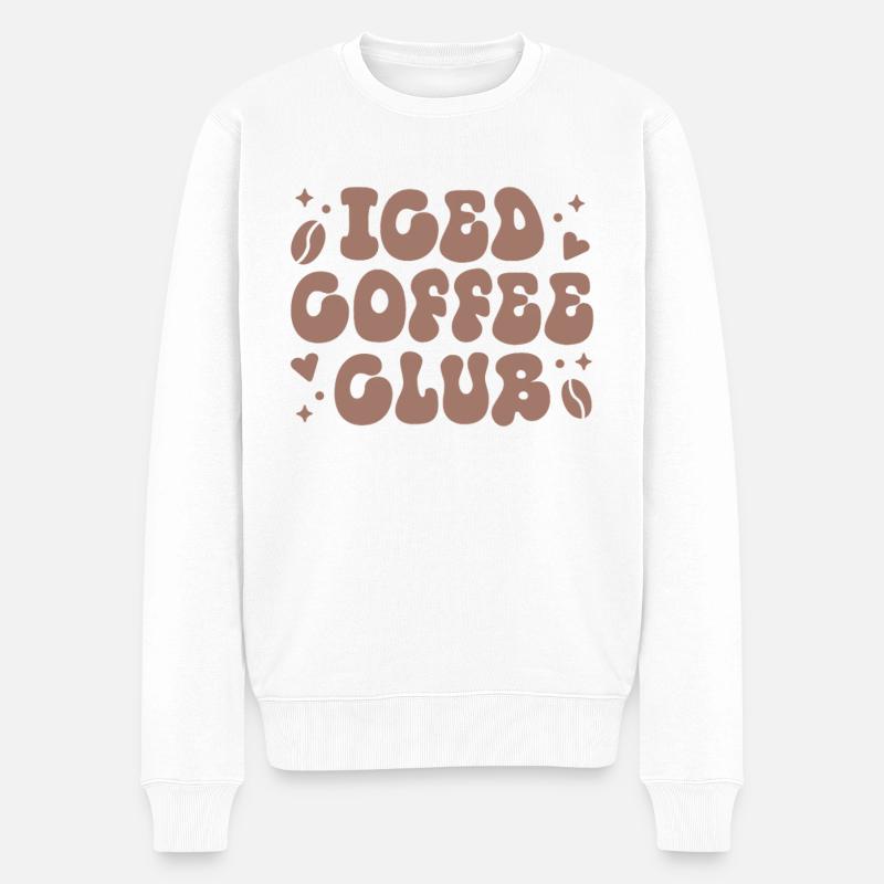 Eiskaffee-Club-Latte-Ästhetik - Männer Premium Bio Pullover - Weiß