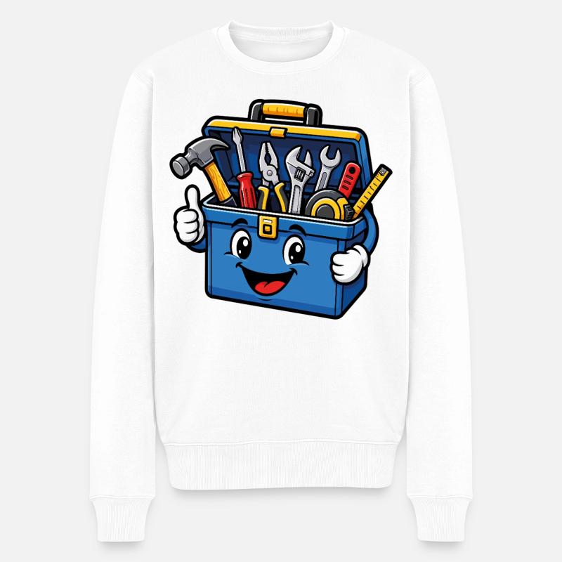 Süßer DIY-Werkzeugkasten - Männer Premium Bio Pullover - Weiß