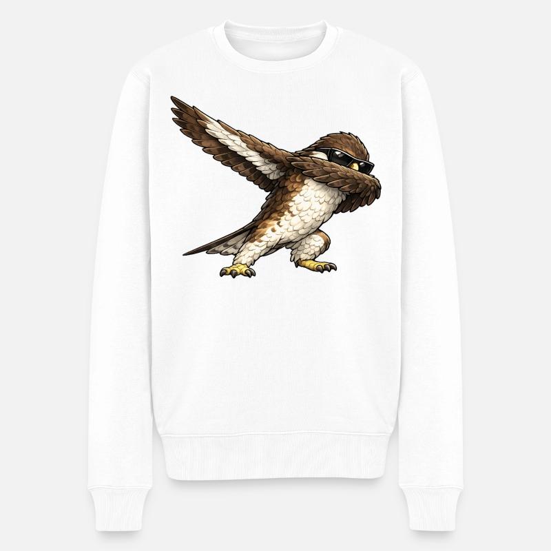 Dabbing Bussard - Männer Premium Bio Pullover - Weiß