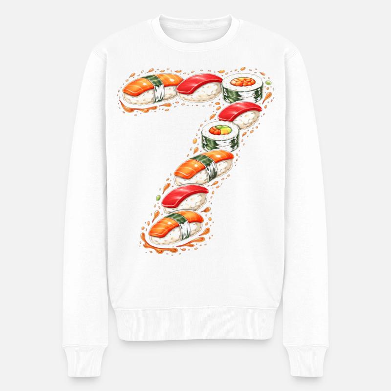Point d’interrogation sur le sushi - Pull Premium bio Homme - blanc