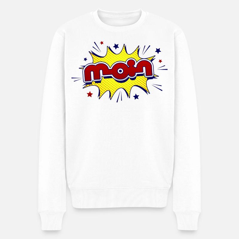 Moin - Männer Premium Bio Pullover - Weiß