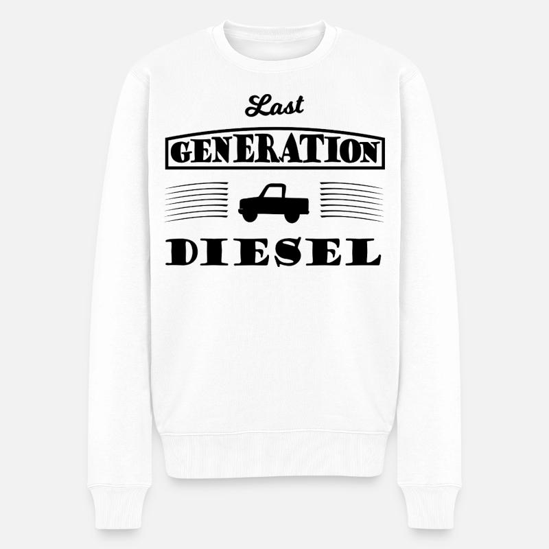 Diesel und Hubraum - Männer Premium Bio Pullover - Weiß