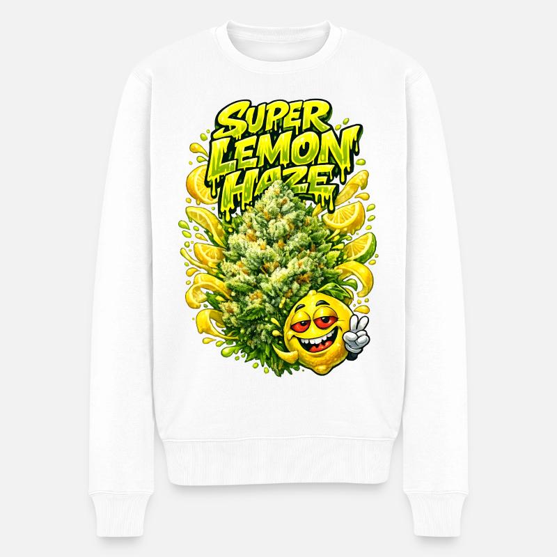 Super Lemon Haze Graffiti Art Print - Pull Premium bio Homme - blanc