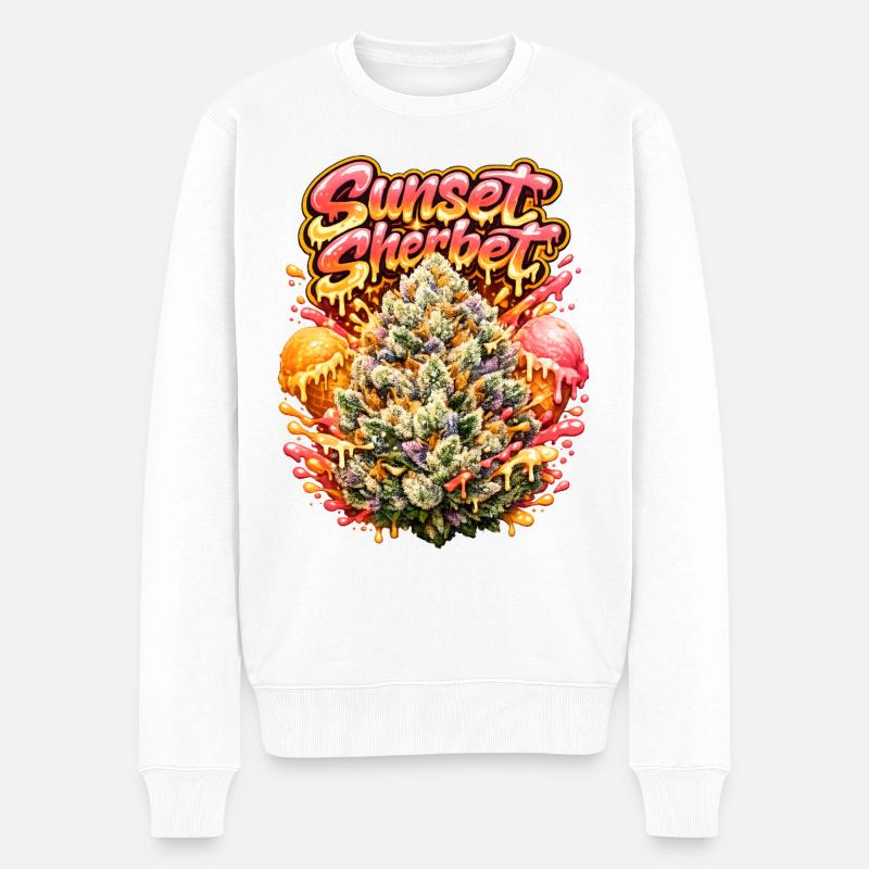 Sunset Sherbet Graffiti-Kunstdruck - Männer Premium Bio Pullover - Weiß