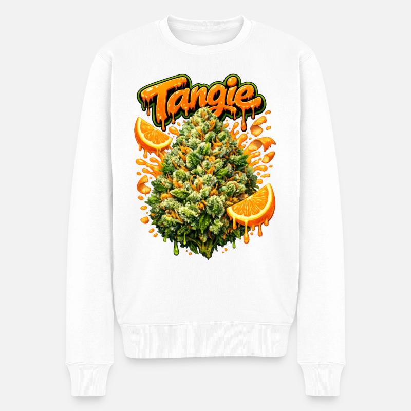 Tangie Orange Graffiti Print - Pull Premium bio Homme - blanc