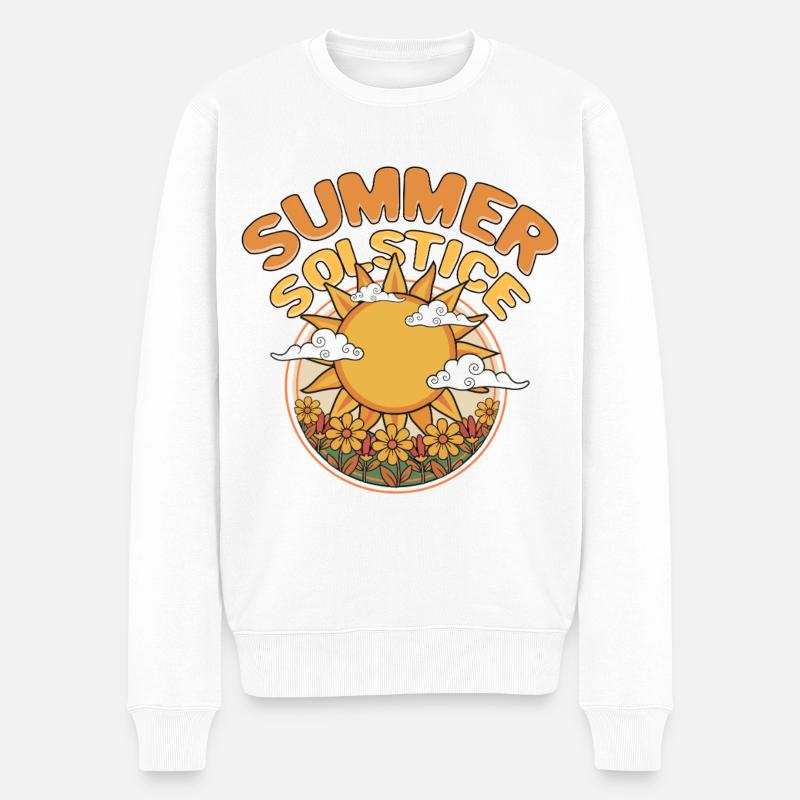 Litha Pagan Solstice d’été Midsommar - Pull Premium bio Homme - blanc