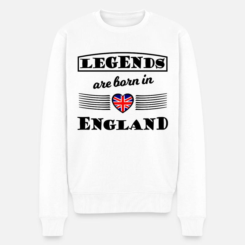 Cœur avec le drapeau Union Jack - Pull Premium bio Homme - blanc