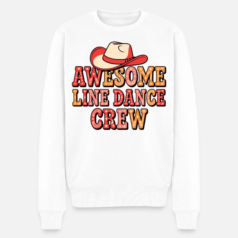 Cowboy Line Dance Crew - Männer Premium Bio Pullover - Weiß