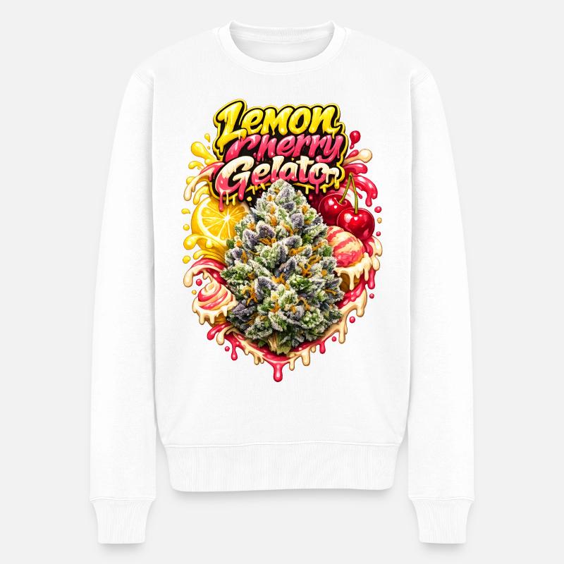 Zitronenkirsch-Gelato-Graffiti-Druck - Männer Premium Bio Pullover - Weiß